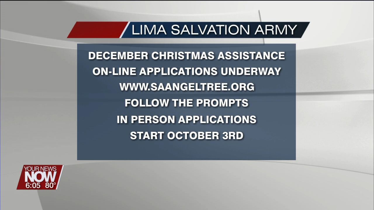 Lima Salvation Army surpasses Christmas in July goal, online applications begin for Christmas assistance